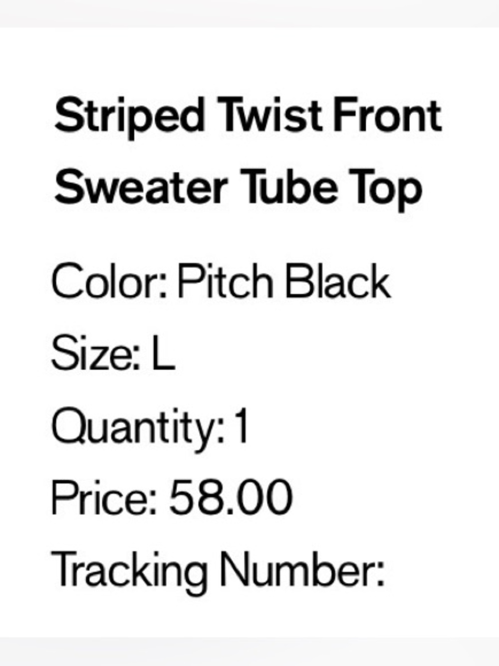 Striped Twist Sweater Tube Top — Black & White - Picture 3 of 5